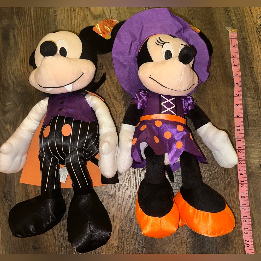 Mickey And Minnie Mouse Plush Vampire & Witch 18” Long ~ NWT (you get both) - Picture 10 of 11